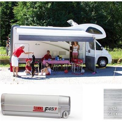 Fiamma F45 L Winch Awning Wind Out 450 Titanium Case Royal Grey Fabric Fiamma - Dynamic Drive
