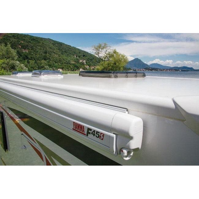 Fiamma F45 S Winch Awning Wind Out 400 Polar White Case Sahara Fabric Fiamma - Dynamic Drive