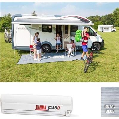 Fiamma F45 S Winch Awning Wind Out 450 Polar White Royal Blue Fabric 06280G01Q Fiamma - Dynamic Drive