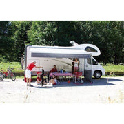 Fiamma F45L Winch Awning 4.5M Polar White Case Royal Blue Fabric Motorhome Fiamma - Dynamic Drive