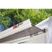 Fiamma F45L Winch Awning 4.5M Polar White Case Royal Blue Fabric Motorhome Fiamma - Dynamic Drive