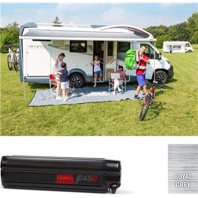 Fiamma F45S 190cm Deep Black Case Royal Grey Fabric Caravan Campervan Van Fiamma - Dynamic Drive
