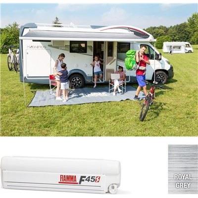 Fiamma F45S 375 Awning Polar White Case Royal Grey Fabric Motorhome Caravan Fiamma - Dynamic Drive
