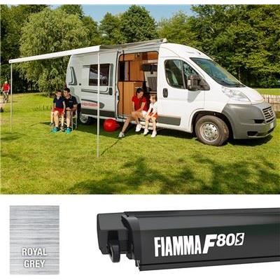 Fiamma F80S 290 Awning Deep Black Case Royal Grey Fabric Motorhome Caravan Van Fiamma - Dynamic Drive