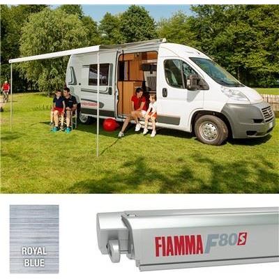 Fiamma F80S 320 Awning Titanium Case Royal Blue Fabric Motorhome Caravan Van Fiamma - Dynamic Drive