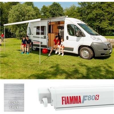 Fiamma F80S 370 Awning Polar White Royal Grey Fabric Motorhome Caravan Van Fiamma - Dynamic Drive