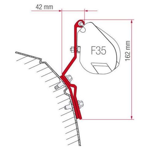 Fiamma Fitting Brackets Kit For Vw T4 & T4 Lift Roof 98655-111 Fiamma - Dynamic Drive