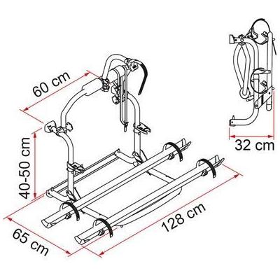 Fiamma Motorhome Carry Bike CL Black Cycle Carrier Fiamma - Bars 4 Cars