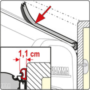 Fiamma Rain Guard 1.1Cm Wide X 1M, Rubber Rain Seal For Fiamma F45 Awnings 03910-01- Fiamma - Dynamic Drive