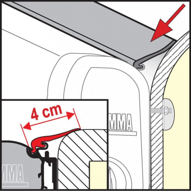 Fiamma Rain Guard 4Cm Wide X 1M, Rubber Rain Seal For Fiamma F45 Awnings 03477-01- Fiamma - Dynamic Drive