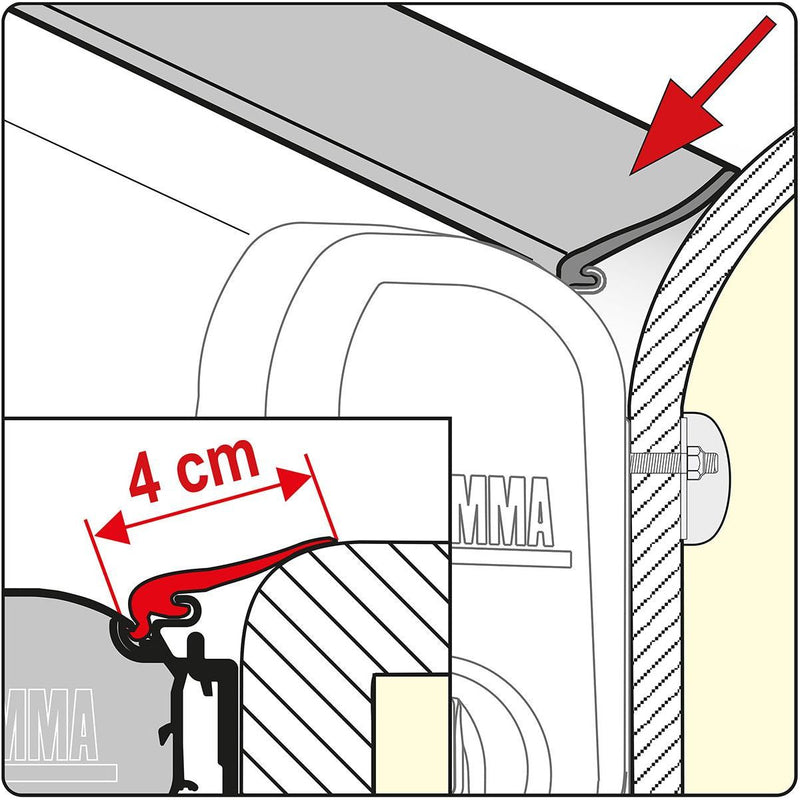 Fiamma Rain Guard 4Cm Wide X 1M, Rubber Rain Seal For Fiamma F45 Awnings 03477-01- Fiamma - Dynamic Drive