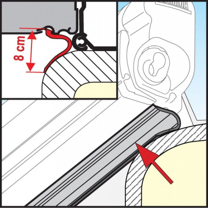 Fiamma Rain Guard Lower Wide X 1M, Rubber Rain Seal For Fiamma F45S Awnings Fiamma - Dynamic Drive