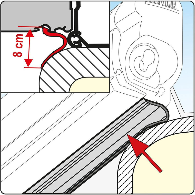 Fiamma Rain Guard Lower Wide X 1M, Rubber Rain Seal For Fiamma F45S Awnings Fiamma - Dynamic Drive