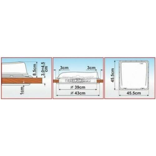 Fiamma Turbo Roof Vent Standard Crystal Motorised Fan 400 x 400 Motorhome Caravan 03624F02D Fiamma - Dynamic Drive