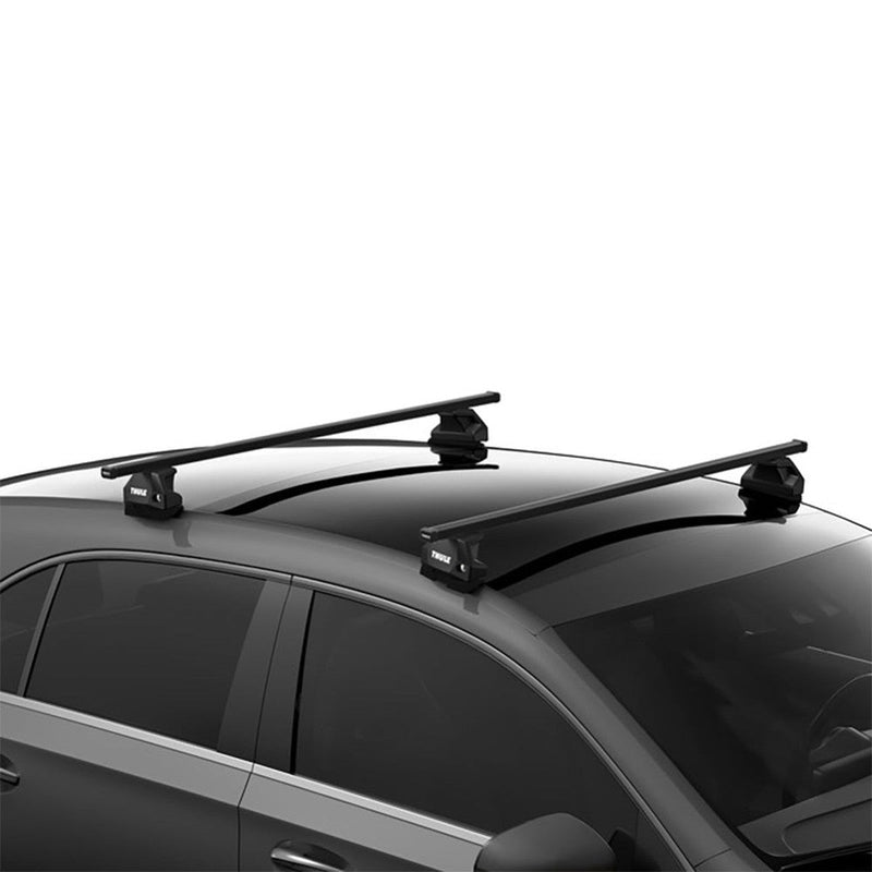Thule SquareBar Evo Roof Bars full kit 712300 710700 187114 installed on vehicle