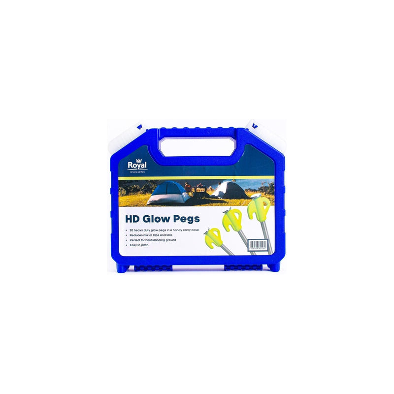 Glow Pegs In Case x20 Tent Awning Royal Leisure Hard Ground Easy Pitch Royal - Dynamic Drive