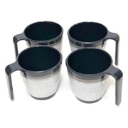 Granite 4x Stacked Mug Set Grey Flamefield Melamine Ideal Camping Picnic Caravan Flamefield - Dynamic Drive
