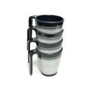 Granite 4x Stacked Mug Set Grey Flamefield Melamine Ideal Camping Picnic Caravan Flamefield - Dynamic Drive