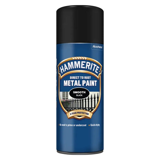 3x 400ml Hammerite SMOOTH BLACK Direct to Rust Metal Spray Paint Aerosol 400ml Hammerite - NN4 Online 