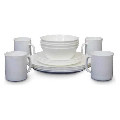 Vango Opal 16 Piece Dining Set 16 Pcs White Vango - Dynamic Drive