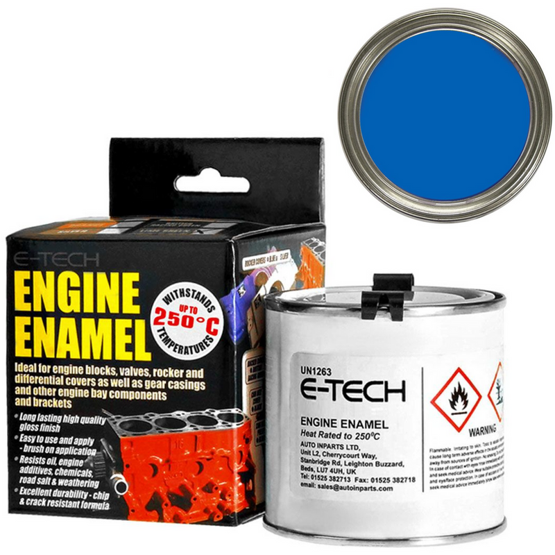 E-Tech - BLUE Heat Resistant Engine Enamel Paint 250ml - Brush On High Temp E-Tech - Dynamic Drive