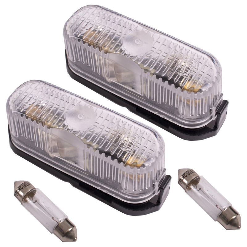 Jokon PL96 White Clear Front Marker Lamp Light with Bulb 2 Pack Jokon - Dynamic Drive
