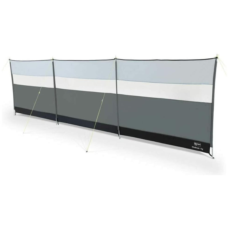 Kampa 4 Steel Poled 5m Camping Windbreak with Clear Viewing Panels - Fog Grey Kampa - Dynamic Drive