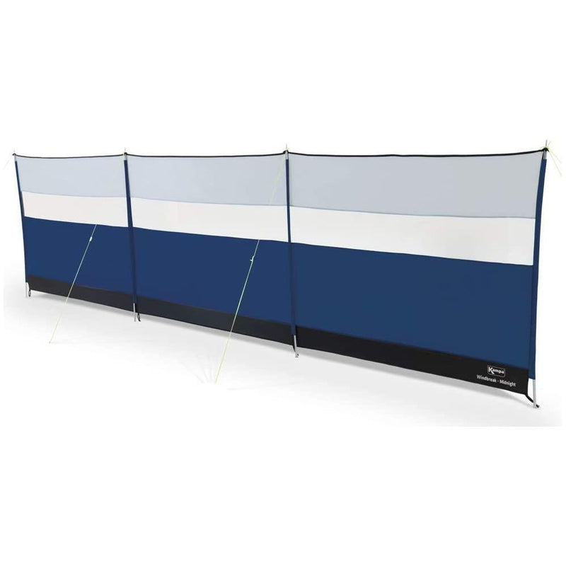 Kampa 4 Steel Poled 5m Camping Windbreak with Clear Viewing Panels - Midnight Blue Kampa - Dynamic Drive