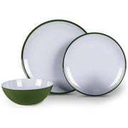 Kampa Fern Green Melamine 12 Piece Dinner Set Camping Caravan Motorhome Picnic Tableware Kampa - Dynamic Drive