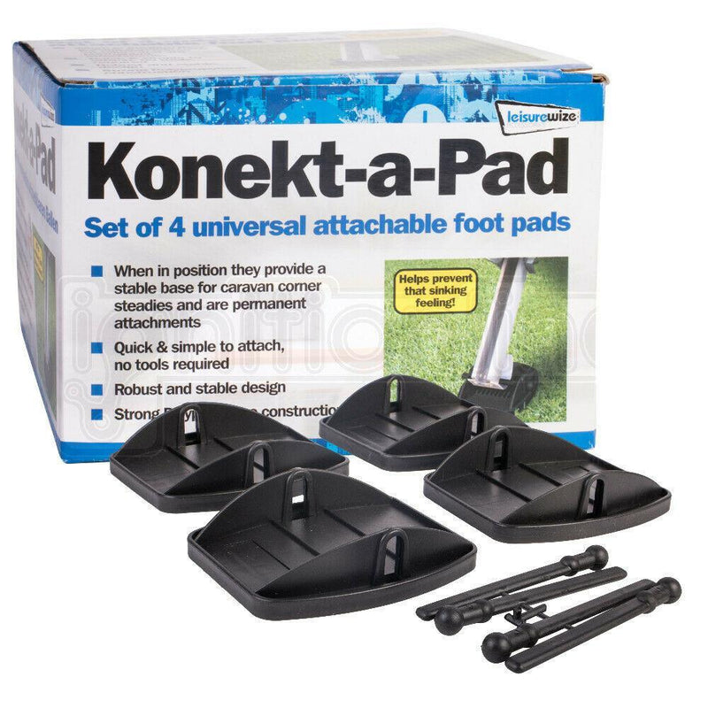 Konekt-a-Pad Jack Pads Attachable Caravan Corner Foot Leg Stable Support 4 Pack Leisurewize - Dynamic Drive