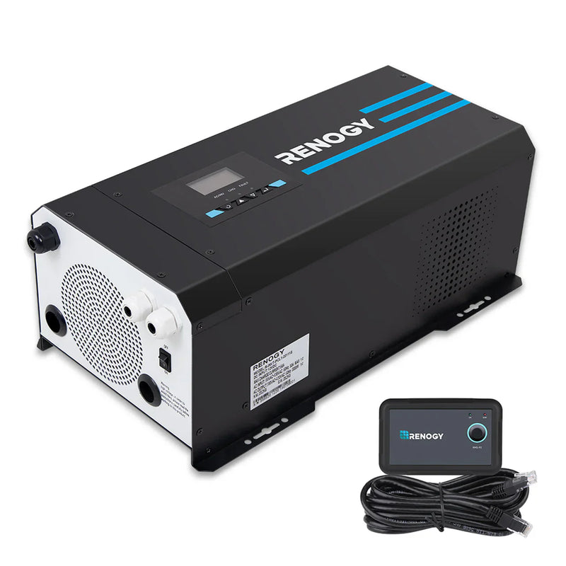 Renogy 12V Pure Sine Wave Inverter Charger w/ LCD Dyna-mo Solar DS-CORE-IC-122-DYN - Dynamic Drive