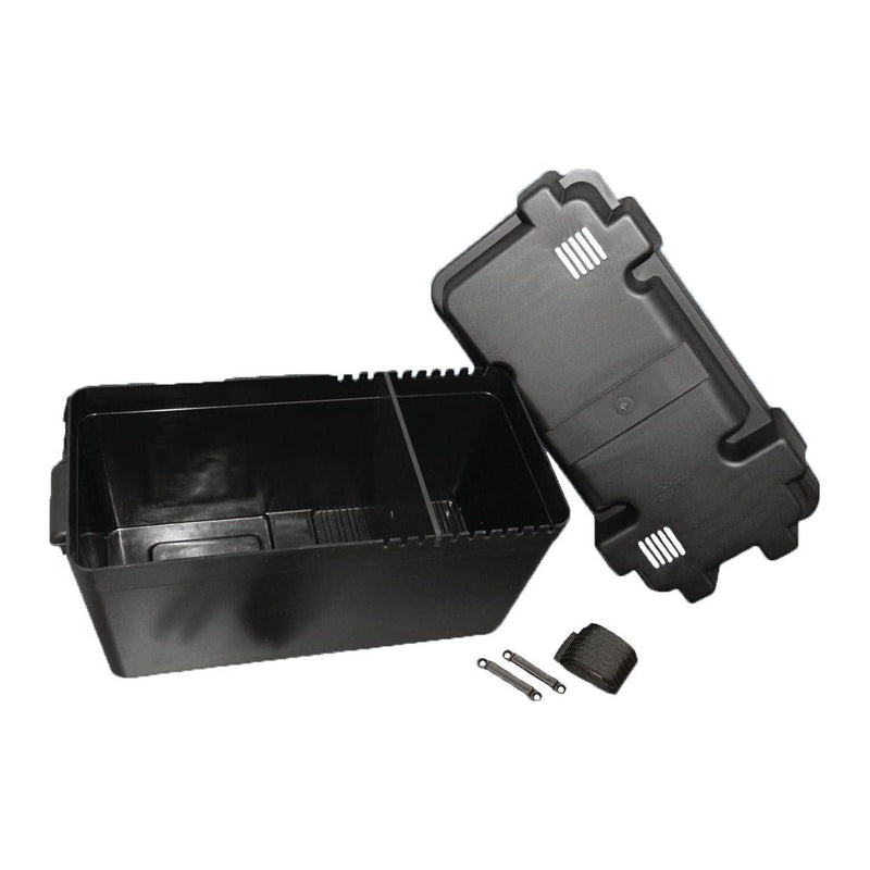 Large 110Ah Leisure Battery Box Enclosure Cover & Strap Motorhome Caravan Camper PLS - Dynamic Drive