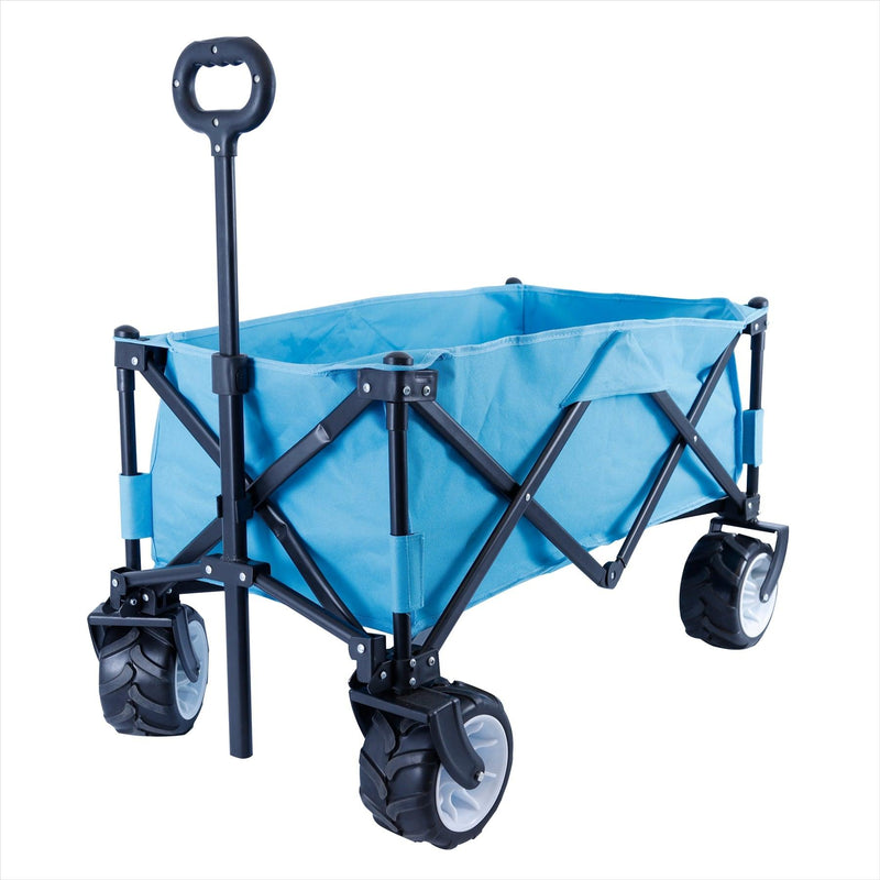 Large Wheel Folding Wagon Pull Along Cart Trolley Garden Camping Festival Beach Leisurewize - Dynamic Drive