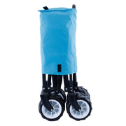 Large Wheel Folding Wagon Pull Along Cart Trolley Garden Camping Festival Beach Leisurewize - Dynamic Drive