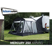 Leisurewize Campervan Mercury 350 Drive Away Pole Awning Low Top 180-210 Charcoal VW T5. T6 Leisurewize - Dynamic Drive