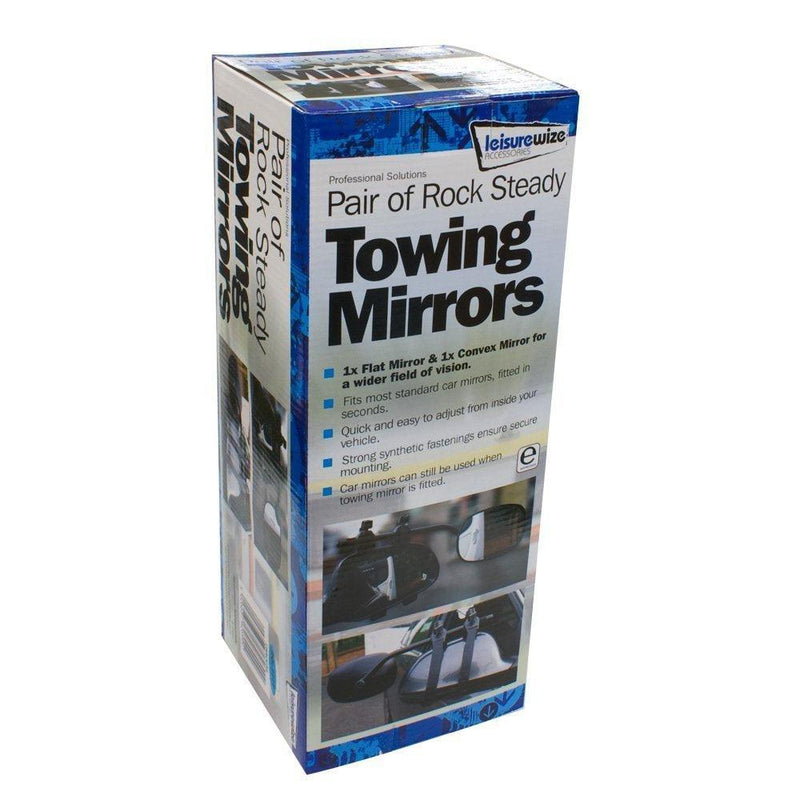 Leisurewize Rock Steady Caravan Towing Mirrors Twin pack Flat & Convex LWACC34 Leisurewize - Dynamic Drive