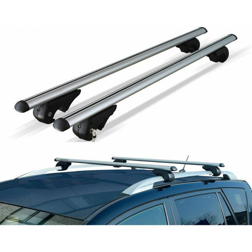 Locking Universal Aluminium Car Roof Bars Cross Rack 1.2M For Raised Rails 90kg Maypole - Dynamic Drive