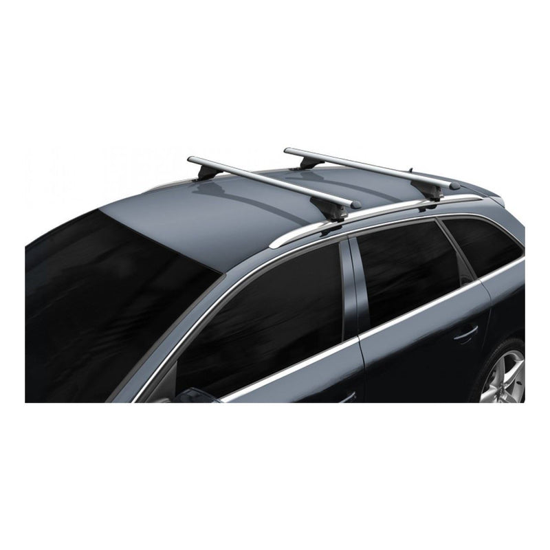 Locking Universal Aluminium Car Roof Bars Cross Rack 1.35M For Flush & Raised Rails 75kg Maypole - Dynamic Drive