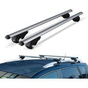 Locking Universal Aluminium Car Roof Bars Cross Rack 1.3M For Raised Rails 75kg Maypole - Dynamic Drive