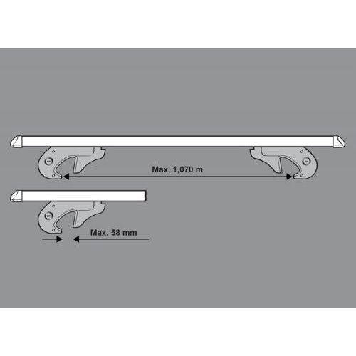 Locking Universal Aluminium Car Roof Bars Cross Rack 1.3M For Raised Rails 75kg Maypole - Dynamic Drive