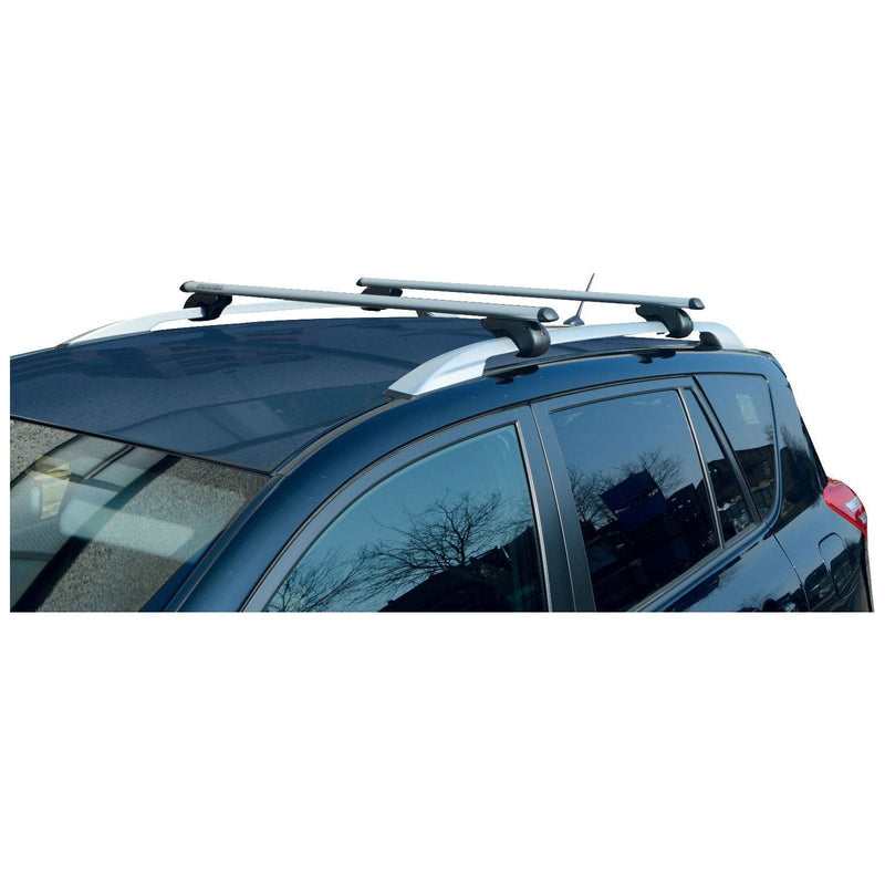 Locking Universal Aluminium Car Roof Bars Cross Rack 1.3M For Raised Rails 75kg Maypole - Dynamic Drive