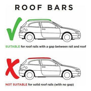 Locking Universal Aluminium Car Roof Bars Cross Rack 1.3M For Raised Rails 75kg Maypole - Dynamic Drive