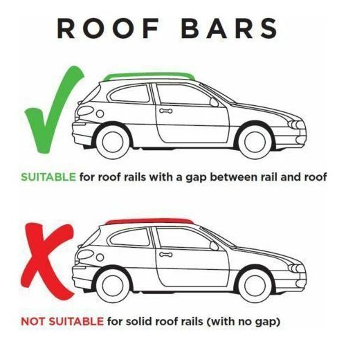 Locking Universal Aluminium Car Roof Bars Cross Rack 1.3M For Raised Rails 75kg Maypole - Dynamic Drive