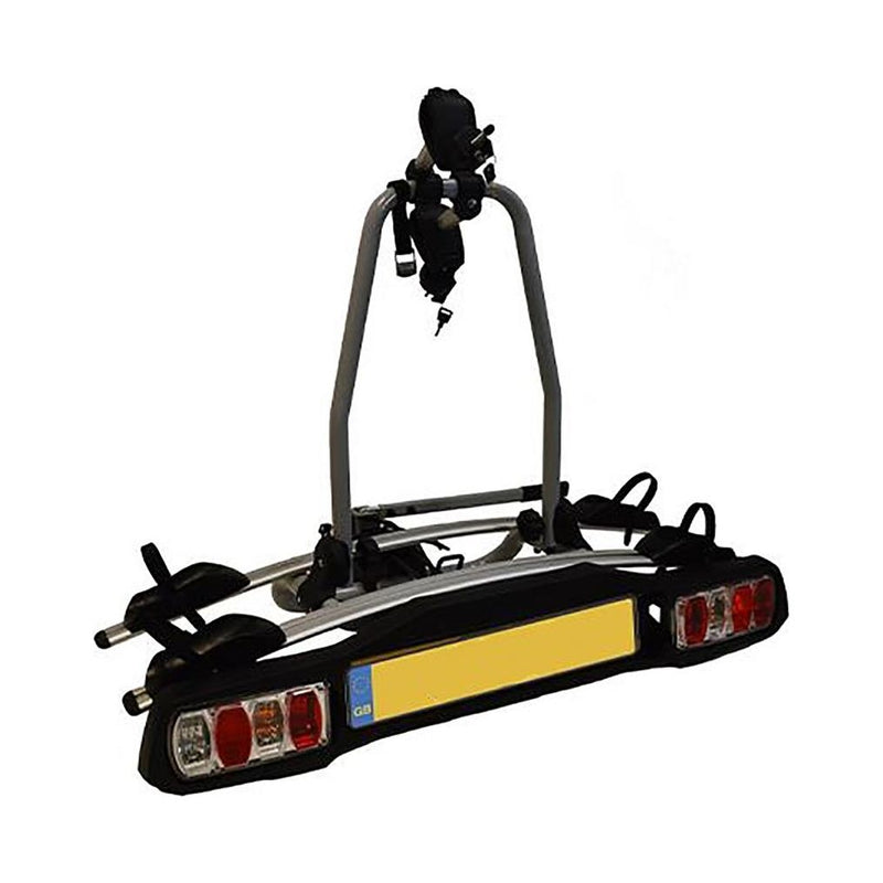M-Way Towball Mounted Car Rear Tow Bar Cycle Holder 2 Bike Carriers with Electrics Maypole - Dynamic Drive