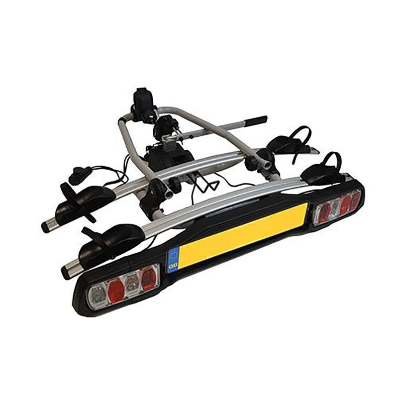 M-Way Towball Mounted Car Rear Tow Bar Cycle Holder 2 Bike Carriers with Electrics Maypole - Dynamic Drive