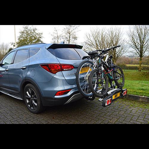 M-Way Towball Mounted Car Rear Tow Bar Cycle Holder 2 Bike Carriers with Electrics Maypole - Dynamic Drive