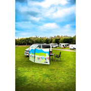Maypole 3 Panel Poled Windbreak Summer Days 5m x 1.4m Maypole - Dynamic Drive