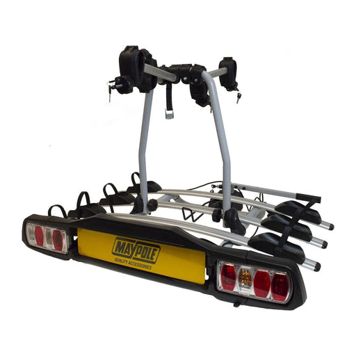 Maypole 4 Bike Carrier Towbar Towball Rear Cycle Rack BC3024 with Lights Maypole - Dynamic Drive