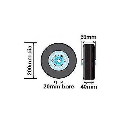 Maypole Caravan Trailer Spare Jockey Steel Wheel Solid Rubber Tyre 200mm Maypole - Dynamic Drive