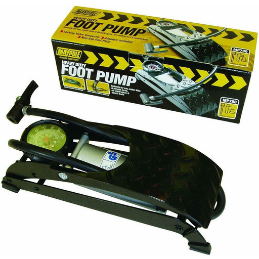 Maypole Heavy Duty Single Gauge Compact Foot Pump For Car Bycycle Tyres MP790 Maypole - Dynamic Drive
